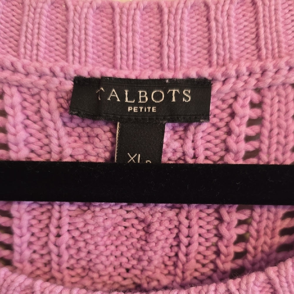 Talbots Lilac Cable Knit Sweater - Picture 2 of 6